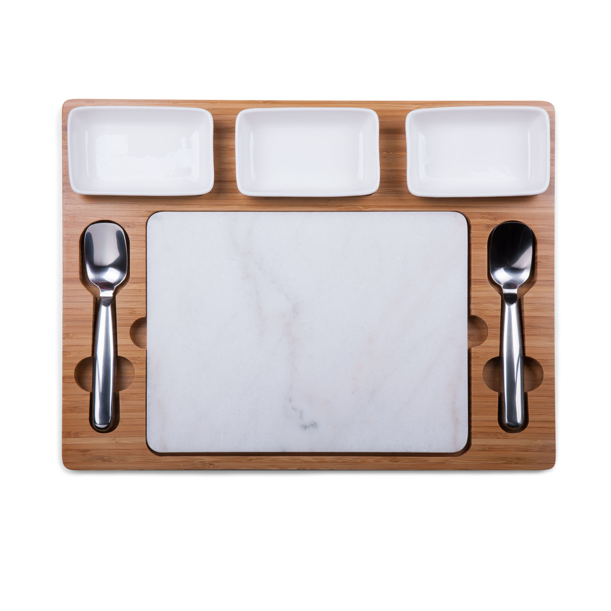 Parlor Ice Cream Mixing Set, (Bamboo & Marble)