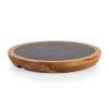 Insignia - Acacia and Slate Serving Board with Cheese Tools, (Acacia Wood & Slate Black with Gold Accents)