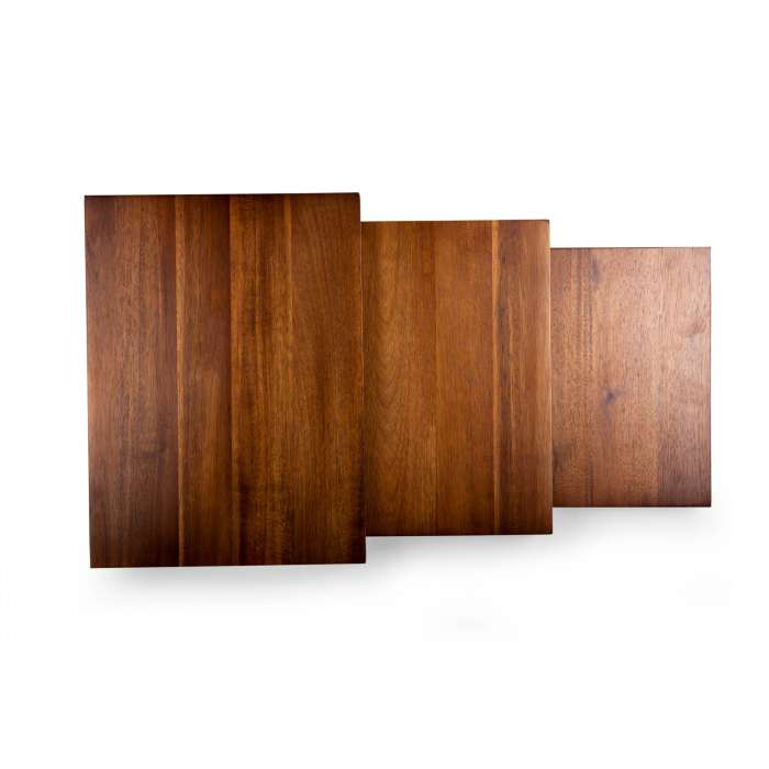 Etage Set Of 3 Acacia Serving Pedestals, (Acacia Wood)